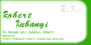 robert kubanyi business card