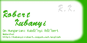 robert kubanyi business card